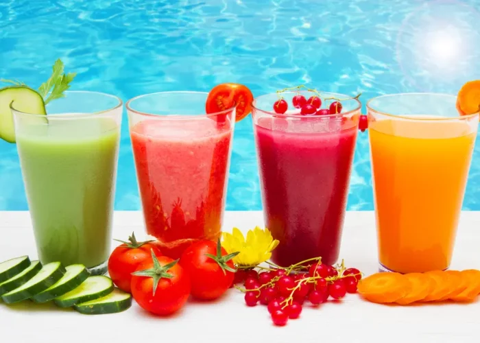 various Freshly Vegetable Juices